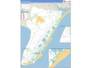 Cape May County, NJ <br /> Wall Map <br /> Zip Code <br /> Basic Style 2024 Map
