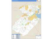 Middlesex County, NJ <br /> Wall Map <br /> Zip Code <br /> Basic Style 2024 Map
