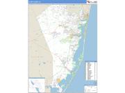 Ocean County, NJ <br /> Wall Map <br /> Zip Code <br /> Basic Style 2024 Map