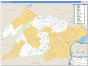 Union County, NJ <br /> Wall Map <br /> Zip Code <br /> Basic Style 2024 Map