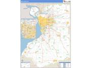 Erie County, NY <br /> Wall Map <br /> Zip Code <br /> Basic Style 2024 Map