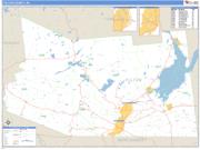 Fulton County, NY <br /> Wall Map <br /> Zip Code <br /> Basic Style 2024 Map