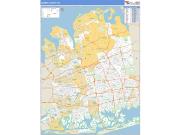 Nassau County, NY <br /> Wall Map <br /> Zip Code <br /> Basic Style 2024 Map