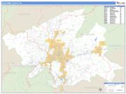 Buncombe County, NC <br /> Wall Map <br /> Zip Code <br /> Basic Style 2024 Map