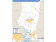 Iredell County, NC <br /> Wall Map <br /> Zip Code <br /> Basic Style 2024 Map