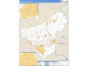 Northampton County, PA <br /> Wall Map <br /> Zip Code <br /> Basic Style 2024 Map