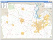 York County, SC <br /> Wall Map <br /> Zip Code <br /> Basic Style 2024 Map