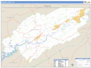 Hawkins County, TN <br /> Wall Map <br /> Zip Code <br /> Basic Style 2024 Map