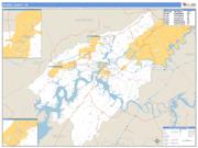 Roane County, TN <br /> Wall Map <br /> Zip Code <br /> Basic Style 2024 Map
