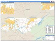 Sullivan County, TN <br /> Wall Map <br /> Zip Code <br /> Basic Style 2024 Map