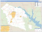 Angelina County, TX <br /> Wall Map <br /> Zip Code <br /> Basic Style 2024 Map