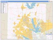 Denton County, TX <br /> Wall Map <br /> Zip Code <br /> Basic Style 2024 Map