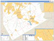 Ellis County, TX <br /> Wall Map <br /> Zip Code <br /> Basic Style 2024 Map