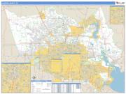 Harris County, TX <br /> Wall Map <br /> Zip Code <br /> Basic Style 2024 Map