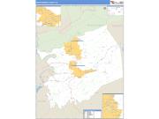 Montgomery County, VA <br /> Wall Map <br /> Zip Code <br /> Basic Style 2024 Map