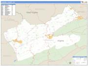 Tazewell County, VA <br /> Wall Map <br /> Zip Code <br /> Basic Style 2024 Map