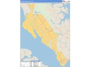 Newport News County, VA <br /> Wall Map <br /> Zip Code <br /> Basic Style 2024 Map