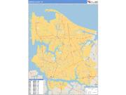 Norfolk County, VA <br /> Wall Map <br /> Zip Code <br /> Basic Style 2024 Map