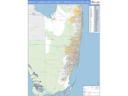 Miami-Fort Lauderdale-West Palm Beach <br /> Wall Map <br /> Basic Style 2024 Map
