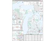 Michigan <br /> Wall Map <br /> Premium Style 2024 Map