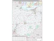Ohio <br /> Wall Map <br /> Premium Style 2024 Map