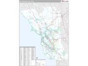 Bay Area <br /> Wall Map <br /> Premium Style 2024 Map