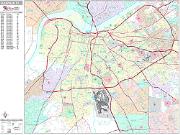 Louisville <br /> Wall Map <br /> Premium Style 2024 Map
