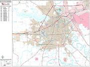 Shreveport <br /> Wall Map <br /> Premium Style 2024 Map