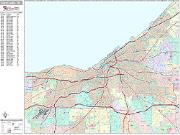 Cleveland <br /> Wall Map <br /> Premium Style 2024 Map