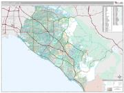 Orange County, CA <br /> Wall Map <br /> Premium Style 2024 Map