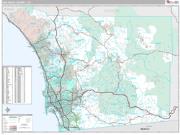 San Diego County, CA <br /> Wall Map <br /> Premium Style 2024 Map