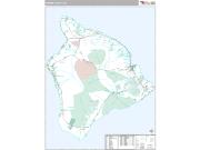 Hawaii County, HI <br /> Wall Map <br /> Premium Style 2024 Map