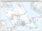 Honolulu County, HI <br /> Wall Map <br /> Premium Style 2024 Map