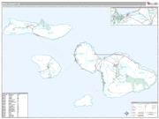 Maui County, HI <br /> Wall Map <br /> Premium Style 2024 Map