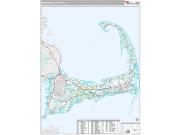 Barnstable County, MA <br /> Wall Map <br /> Premium Style 2024 Map