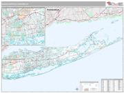 Nassau-Suffolk County, NY <br /> Wall Map <br /> Premium Style 2024 Map