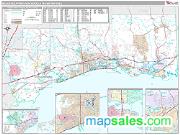 Biloxi-Gulfport-Pascagoula Metro Area <br /> Wall Map <br /> Premium Style 2024 Map