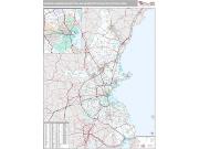 Boston-Cambridge-Newton Metro Area <br /> Wall Map <br /> Premium Style 2024 Map