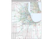 Chicago-Naperville-Elgin Metro Area <br /> Wall Map <br /> Premium Style 2024 Map