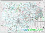 Fitchburg-Leominster Metro Area <br /> Wall Map <br /> Premium Style 2024 Map