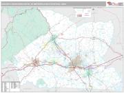 Hickory-Lenoir-Morganton Metro Area <br /> Wall Map <br /> Premium Style 2024 Map