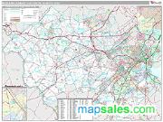 Middlesex-Somerset-Hunterdon Metro Area <br /> Wall Map <br /> Premium Style 2024 Map