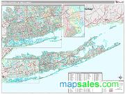 Nassau-Suffolk Metro Area <br /> Wall Map <br /> Premium Style 2024 Map