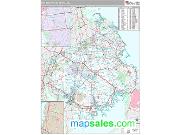 New Bedford Metro Area <br /> Wall Map <br /> Premium Style 2024 Map