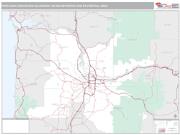 Portland-Vancouver-Hillsboro Metro Area <br /> Wall Map <br /> Premium Style 2024 Map