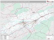 Kingsport-Bristol-Bristol Metro Area <br /> Wall Map <br /> Premium Style 2024 Map