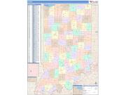 Indiana <br /> Wall Map <br /> Color Cast Style 2024 Map