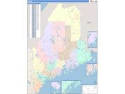 Maine <br /> Wall Map <br /> Color Cast Style 2024 Map