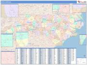 North Carolina <br /> Wall Map <br /> Color Cast Style 2024 Map