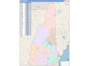 New Hampshire <br /> Wall Map <br /> Color Cast Style 2024 Map
